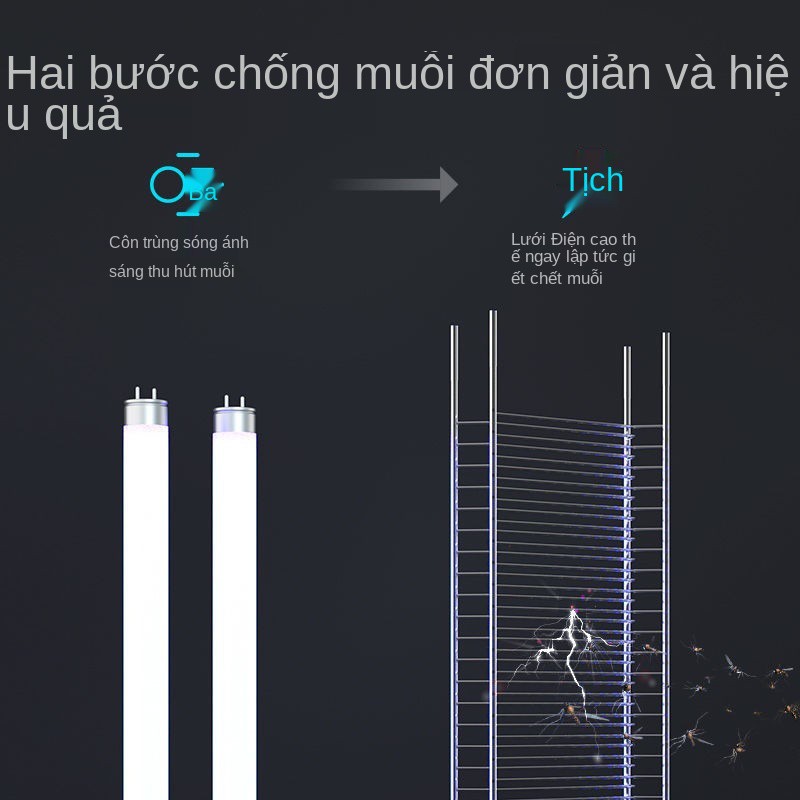 Đèn diệt muỗi Lingfeng ruồi gia đình nhà hàng thương mại sử dụng điện giật kiểu bẫy