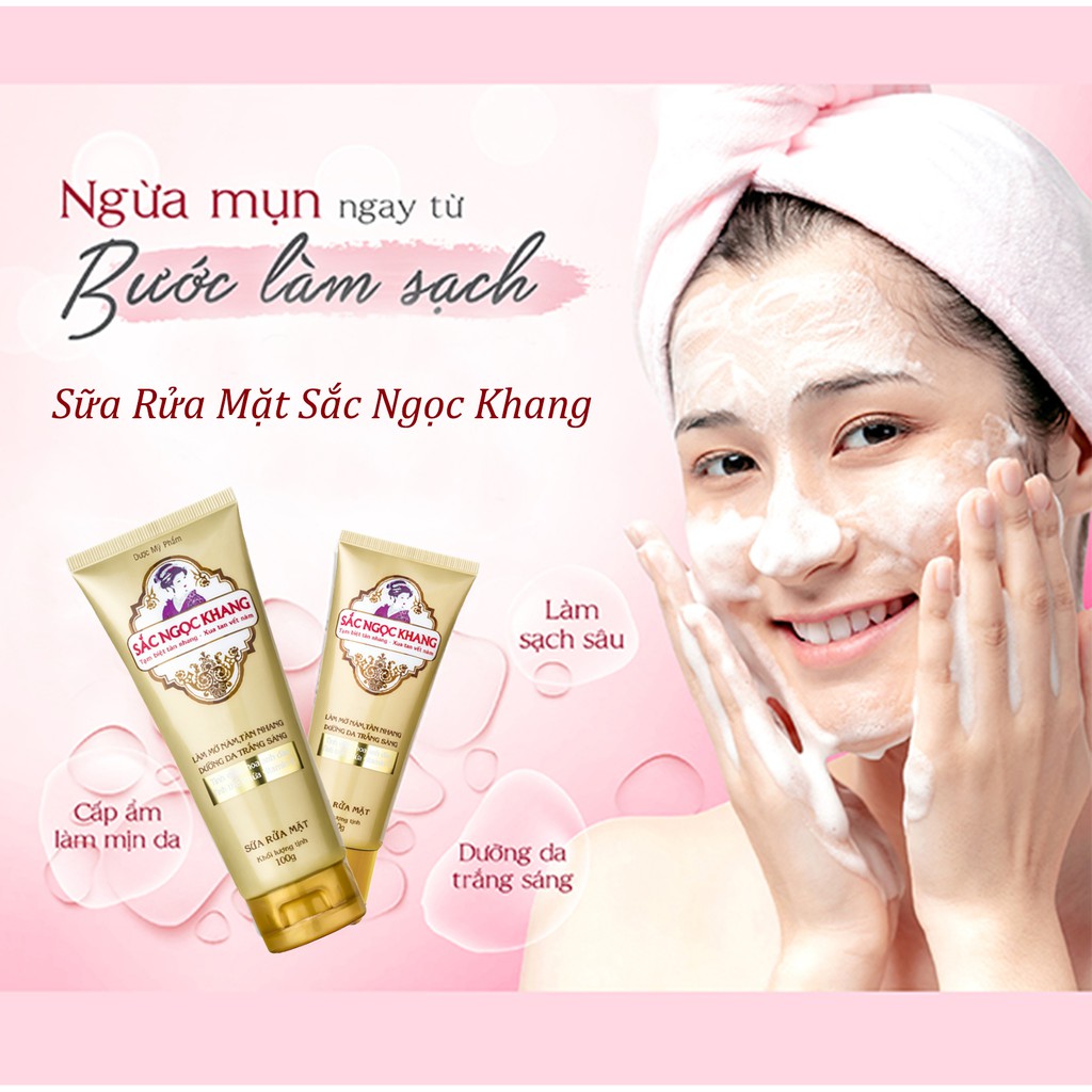 Bộ đôi dưỡng da cơ bản 2 [Kem dưỡng da ban đêm Sắc Ngọc Khang 30g &amp; Sữa rửa mặt Sắc Ngọc Khang 100g]