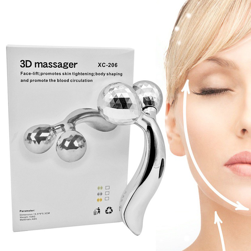 Dụng Cụ Mát Xa Mặt 3D Massager Có Bóng Lăn Hình Chữ V