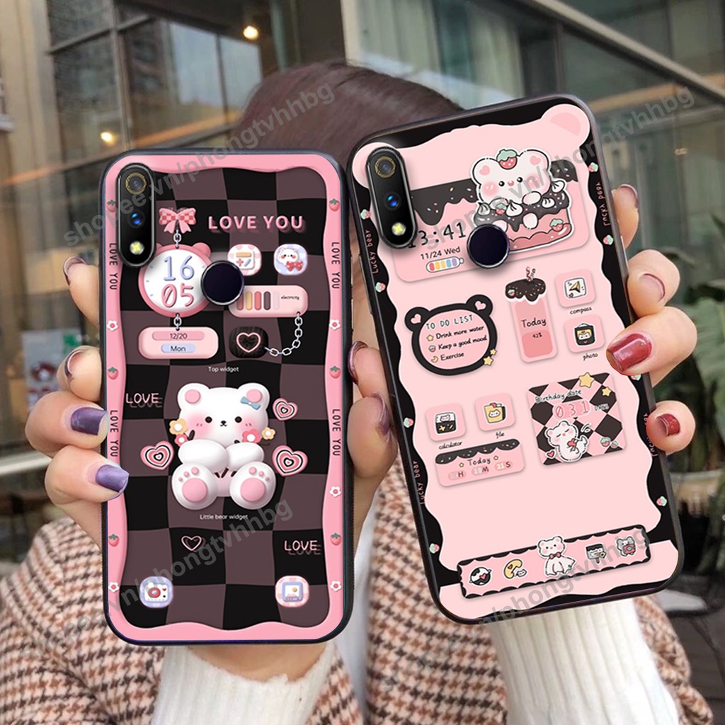 Ốp lưng Realme 3 / Realme 3 Pro gấu,thỏ trắng , đồng hồ dễ thương cute cực đẹp