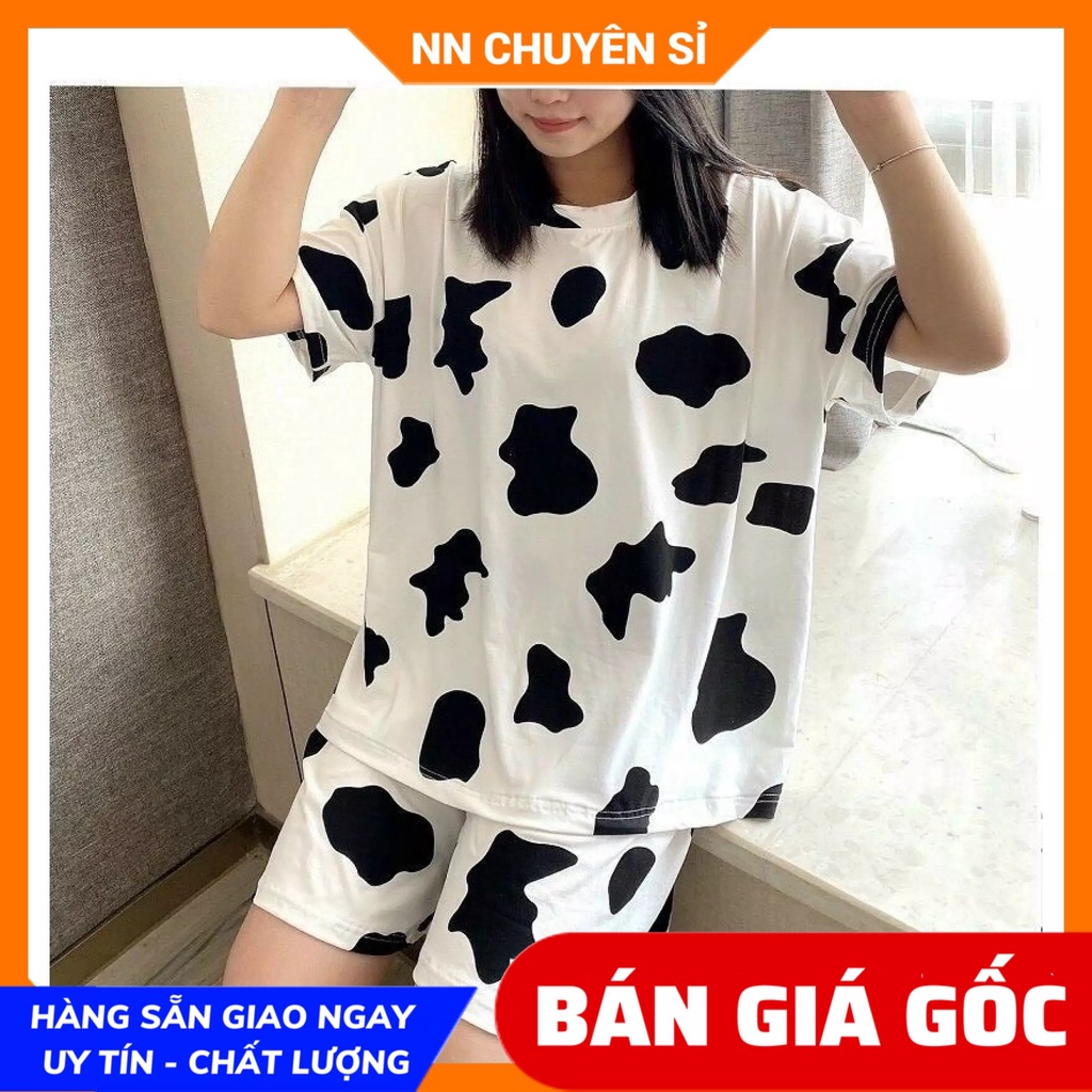 Bộ bò sữa cho bé gái bé trai đến 70kg vải thun mềm mịn mát in hình dễ thương đồ trẻ em và người lớn DBRBD FULL SIZE