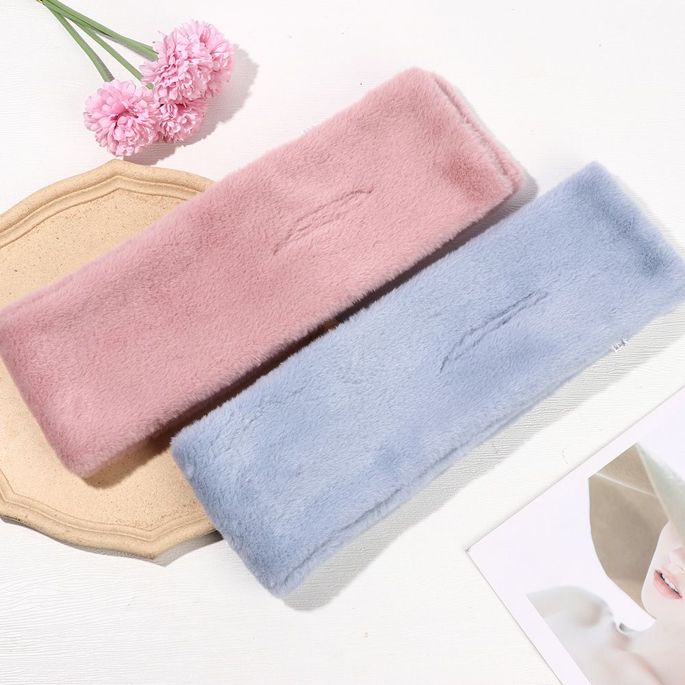 Khăn choàng cổ bằng lông thỏ nhân tạo dày dặn giữ ấm màu sắc thanh lịch dành cho nữ