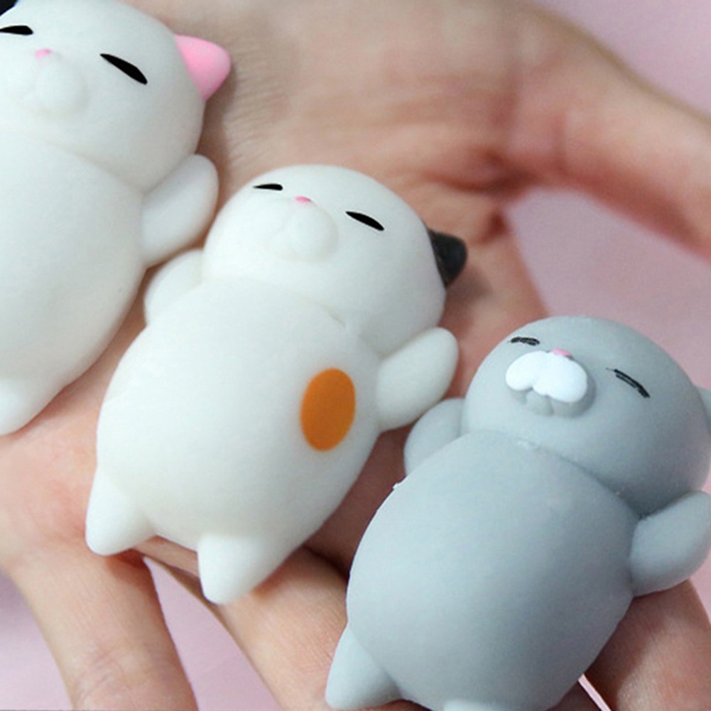 Đồ Chơi Bóp Mềm Mini Hình Mèo Hoạt Hình Giúp Giải Tỏa Căng Thẳng