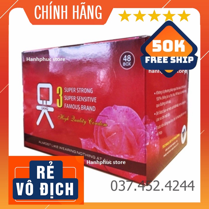 Bộ 1 hộp lớn Bao cao su OK hoa hồng 144 cái