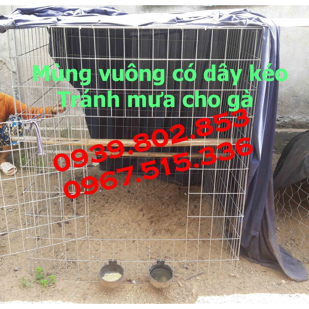 Mùng gà vuông các kích thước có dây kéo tránh mưa + tránh muỗi