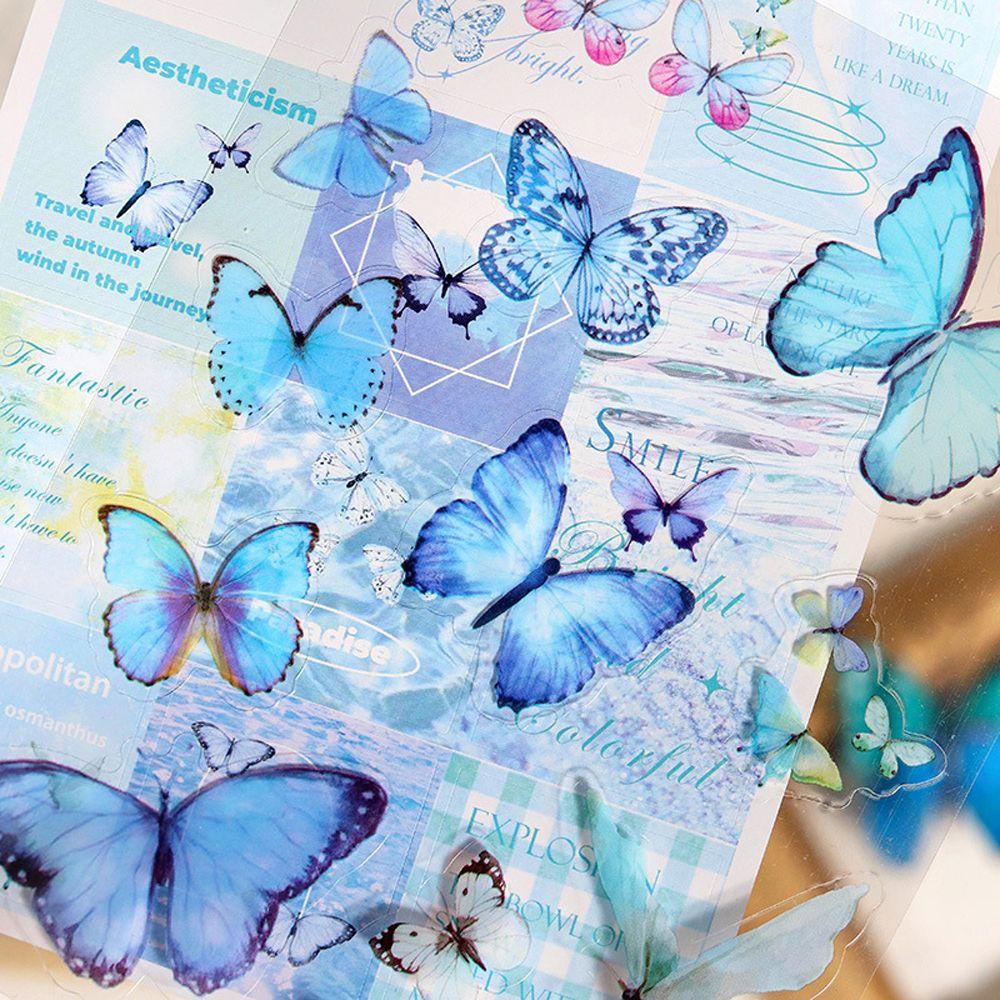 Miếng Dán Hình Bướm Trang Trí Điện Thoại / Nhật Ký / Sổ Tay Kiểu Hàn Quốc Xinh Xắn