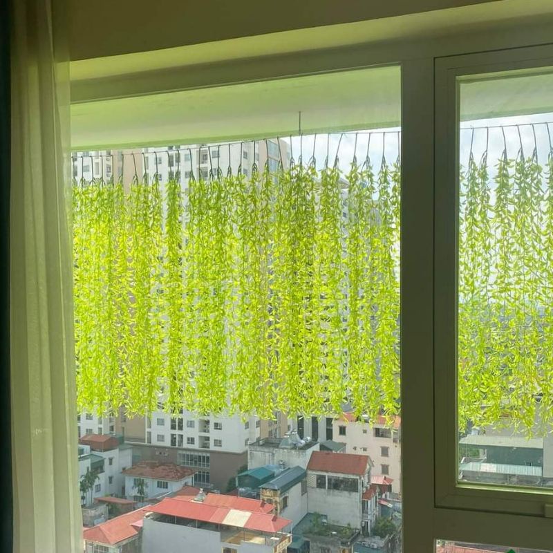 Cành rủ trang trí, dây cúc tần nhựa dài 100cm, 5nhánh - shophoaluacaycanhhn