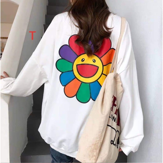 [FREESHIP ĐƠN TỪ 50K] Áo thun bông hoa cười nhiều màu bo tay DTR1019