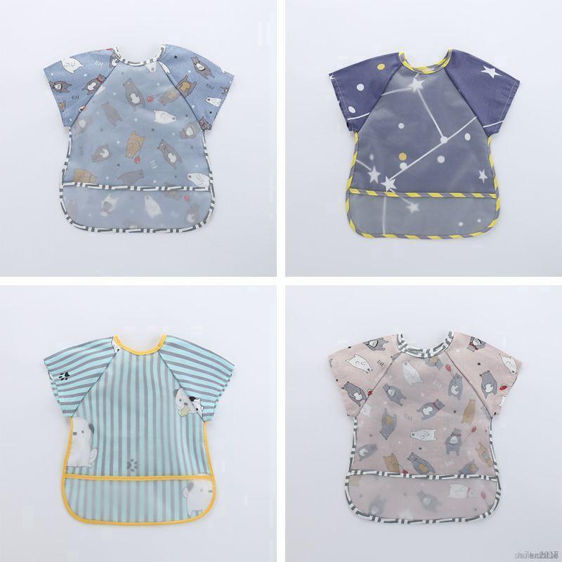 Yếm Ăn Ngắn Tay Chống Thấm Nước Cho Bé