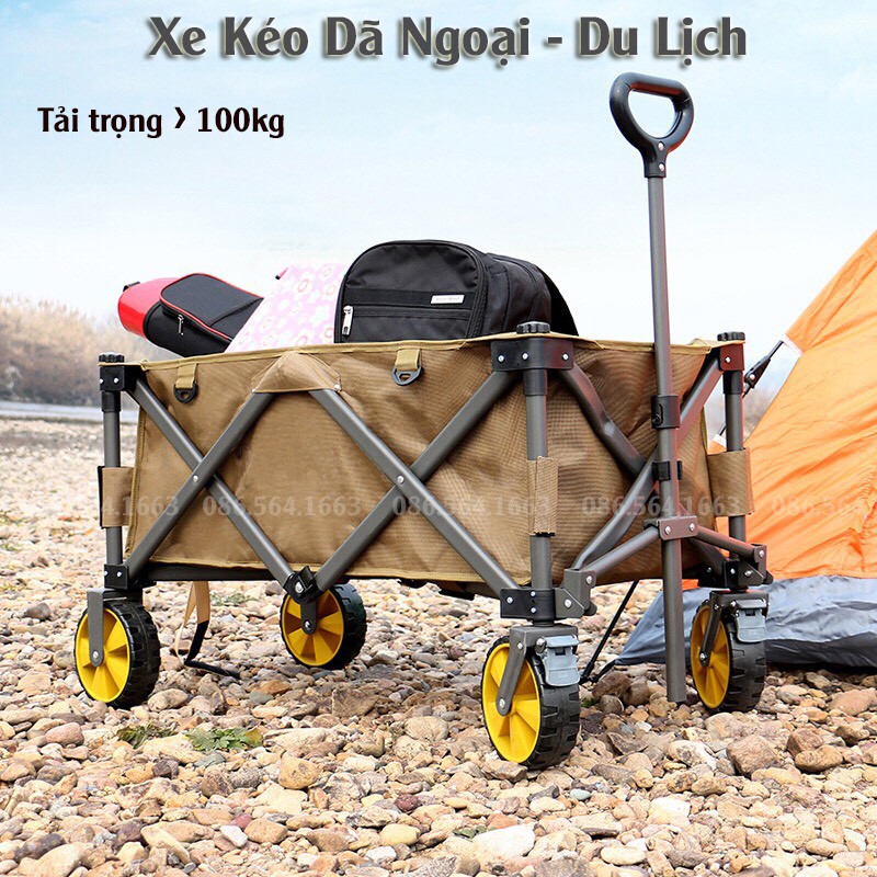 Xe Kéo Du Lịch Dã Ngoại - Xe Đẩy Đựng Đồ Cắm Trại Đa Năng Sử Dụng Trên Mọi Địa Hình Tải Trọng 100kg