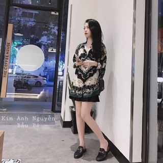 Áo sơ mi hoạ tiết thổ cẩm
