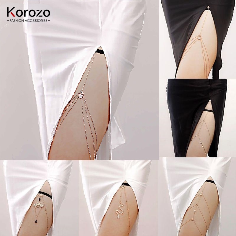 Korozo Dây Xích Đeo Đùi Nhiều Lớp Tua Rua Co Giãn Gợi Cảm Hình Ngôi Sao Tám Cánh Phong Cách Âu Mỹ Cho Nữ