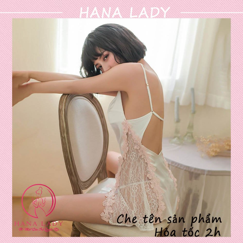 Váy ngủ sexy quyến rũ, gợi cảm xẻ tà phối ren cao cấp VN427