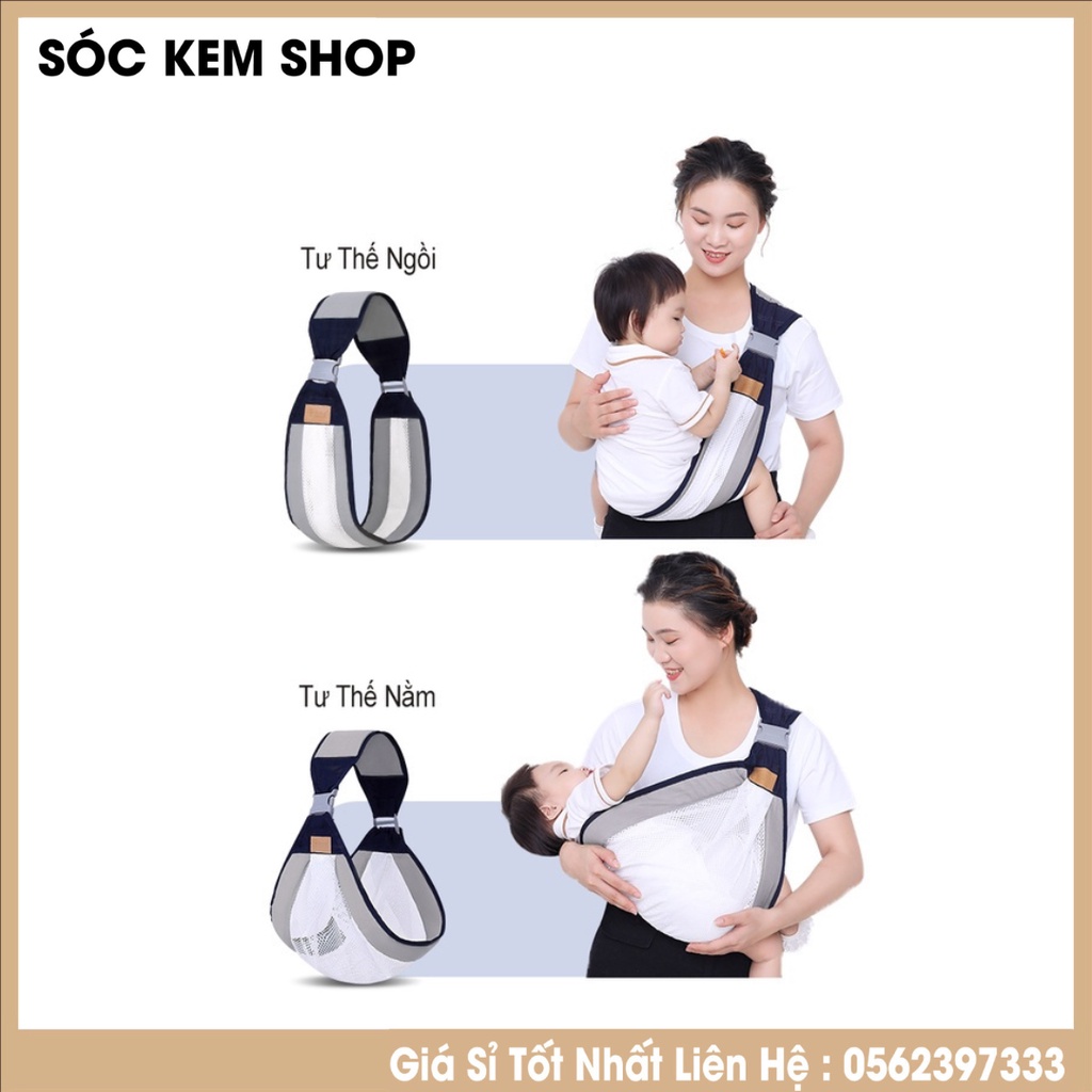 Địu Dạng Lưới Siêu Thoáng Khí An Toàn Tiện Lợi Cho Bé- Bé Tối Đa 20Kg