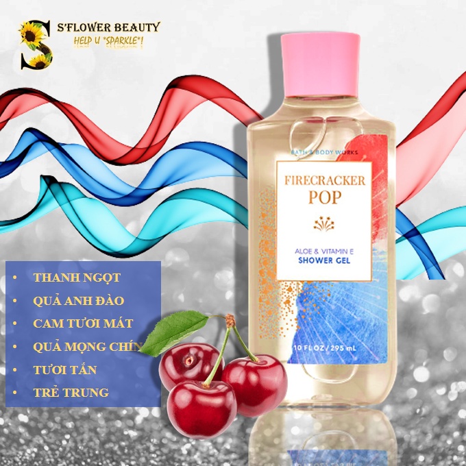 Gel Tắm Nước Hoa Bath &amp; Body Works Shower Gel - Firecracker POP | Bonfire Bash | Denim &amp; Daisies