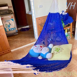 Võng treo ngoài trời võng du lịch võng lưới treo tường cho bé và người lớn loại 3m4x3m tặng kèm 5m dây dù buộc võng
