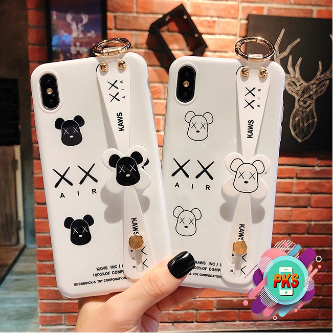 Ốp lưng iphone Iring Dẻo Có Móc Tay Kiêm Giá Đỡ Điện Thoại KAWS - 6/6plus/6s/6splus/7plus/8plus/x/xs/xsmax/11/11promax