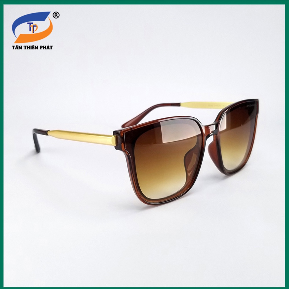 Mắt kính mát nam nữ màu đen, nâu râm mát chống nắng, tia UV 6035D. Kính mát gọng kim loại chữ V không gỉ, chống tia UV