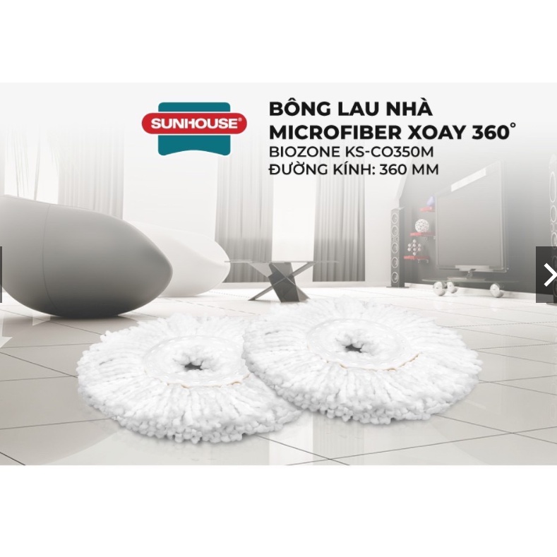 BÔNG LAU NHÀ MICROFIBER XOAY 360 ĐỘ SUNHOUSE KS-CO350M