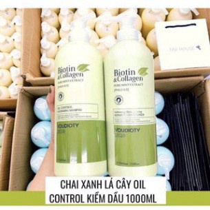 Cặp Dầu Gội + Xả BIOTIN & COLLAGEN  VOUDIOTY XANH LÁ 1000ml| Kiềm Dầu, Phục Hồi Tóc Hư Tổn | BigBuy360 - bigbuy360.vn