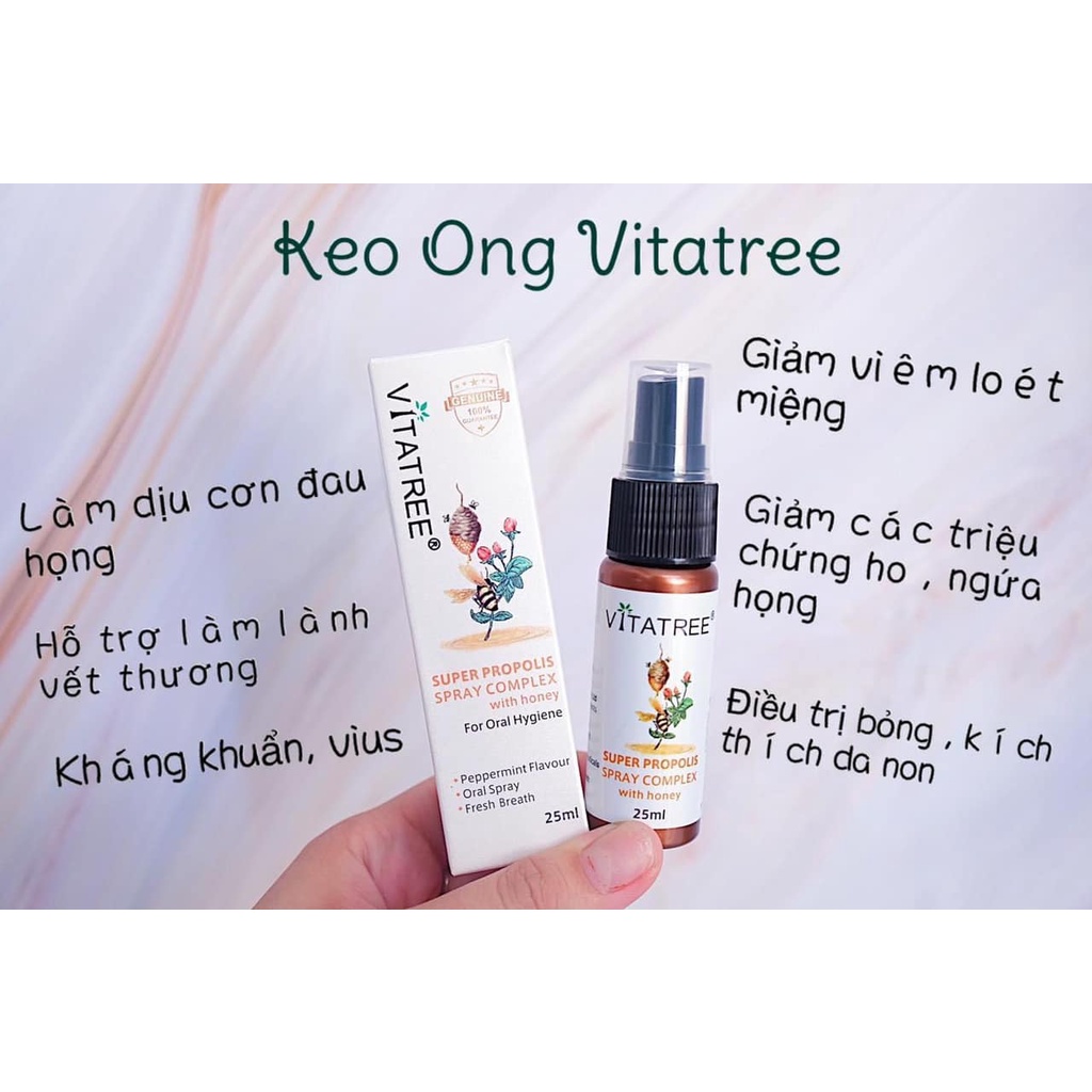 XỊT HỌNG KEO ONG VITATREE SUPER PROPOLIS 25ML CHÍNH HÃNG - 9459