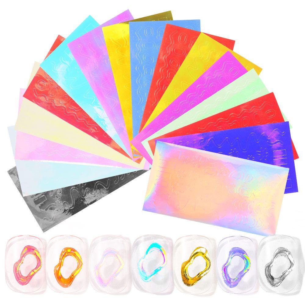 Miếng Dán Trang Trí Móng Tay Tự Dính Màu Cực Quang Mới