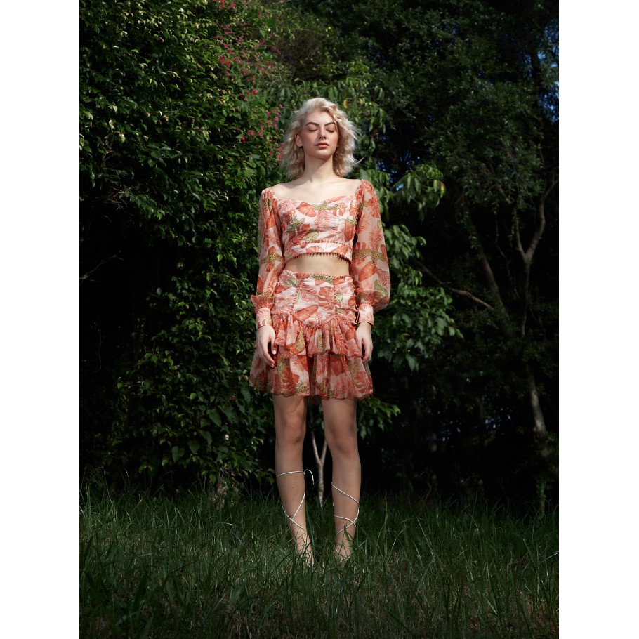 COCO SIN - Quần Váy Mini Cam Họa Tiết | BigBuy360 - bigbuy360.vn