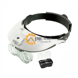 [ SALE ] Kính lúp đeo đầu có đèn led chiếu sáng MG81001-G