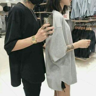 Áo xẻ tà tay lỡ form rộng nam nữ