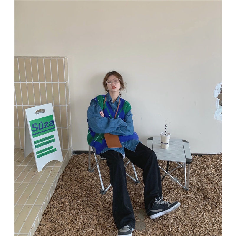 Áo gi lê dệt kim cổ V dáng rộng thời trang thanh lịch dành cho nữ