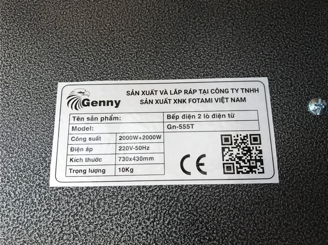 Bếp từ đôi Genny GN 555T ✅FREESHIP ✅ Bếp từ Inverter -Made in Vietnam -Bảo hành chính hãng 2 năm