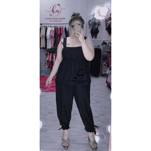 𝗕𝗜𝗚 𝗦𝗜𝗭𝗘 Set Quần Dài Áo Baby Doll 𝟲𝟬-𝟵𝟱𝗸𝗴