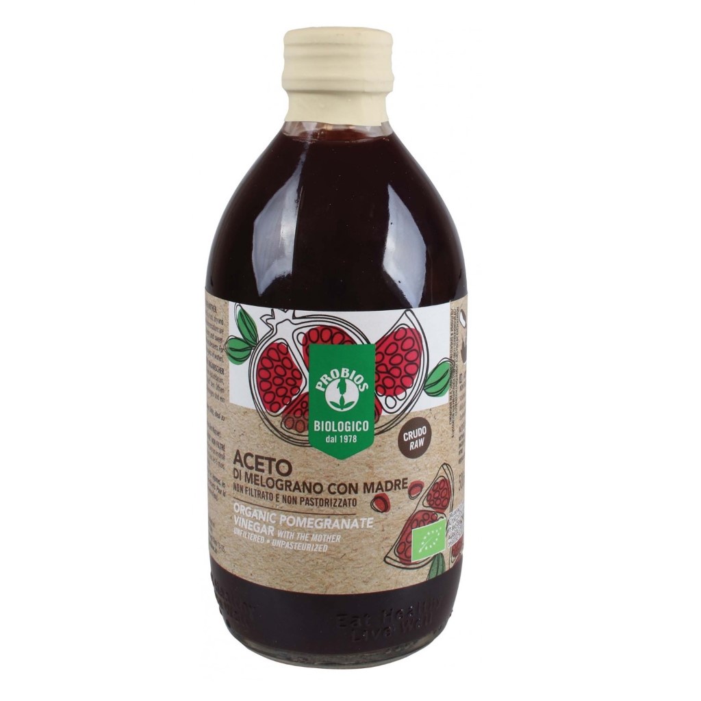 Giấm lựu hữu cơ có giấm cái 500ml Probios Organic Pomegranate  Vinegar with the mother - Date: 31/12/2025 - Nhà Hữu Cơ