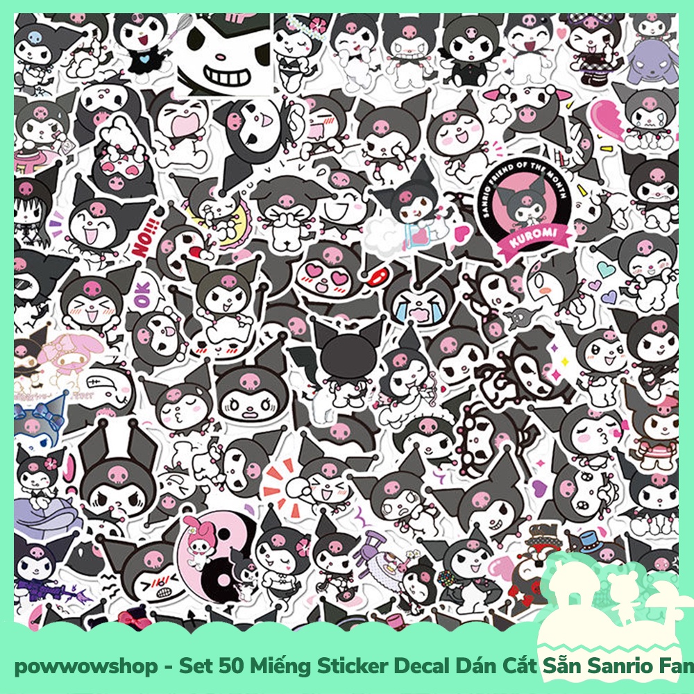 [Sẵn VN - Hỏa Tốc] Set 50 Miếng Sticker Decal Cắt Sẵn DIY Dán Trang Trí Vật Dụng Mẫu Sanrio Family Collection Biggie