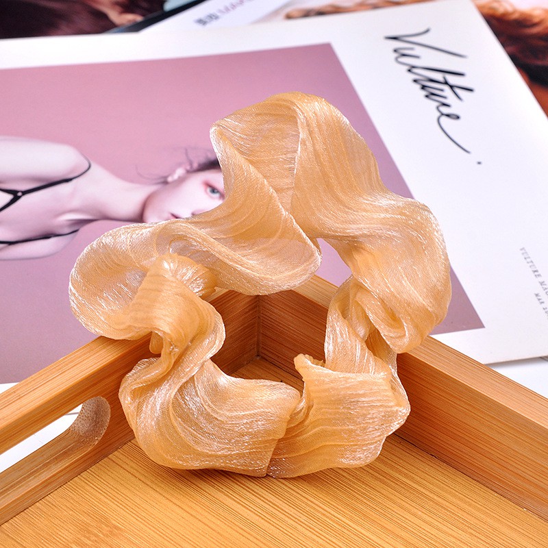 Chun scrunchies vải organza lấp lánh cực sang