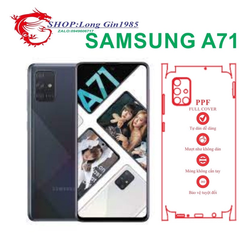 Samsung A71 miếng dán trong Ppf mặt sau và mặt trước chống va đập tốt chống trầy xước cao