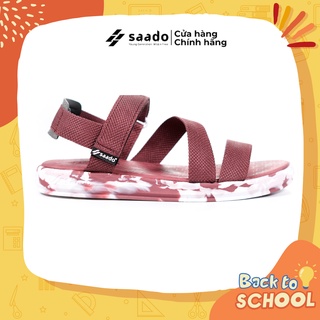 Sandal saado | cl06 – hầm rượu – màu đỏ đô trắng camo rằn ri | giày sandal nữ đi học xinh