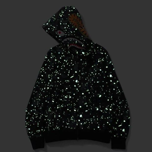 ⚡️[CHỈ 1 NGÀY] - Áo khoác Bape Space Camo galaxy dạ quang, áo bape dạ quang, jacket bape shark (Gin Store)