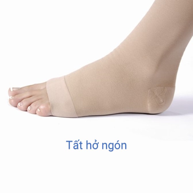 Vớ đùi y khoa chống giãn tĩnh mạch Jobs Relief USA chuẩn áp lực 20-30mmHg màu da, hở ngón