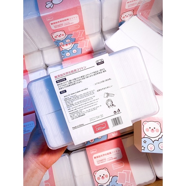 Bông tẩy trang Miniso, Olibear 1000 miếng - Nhật Bản