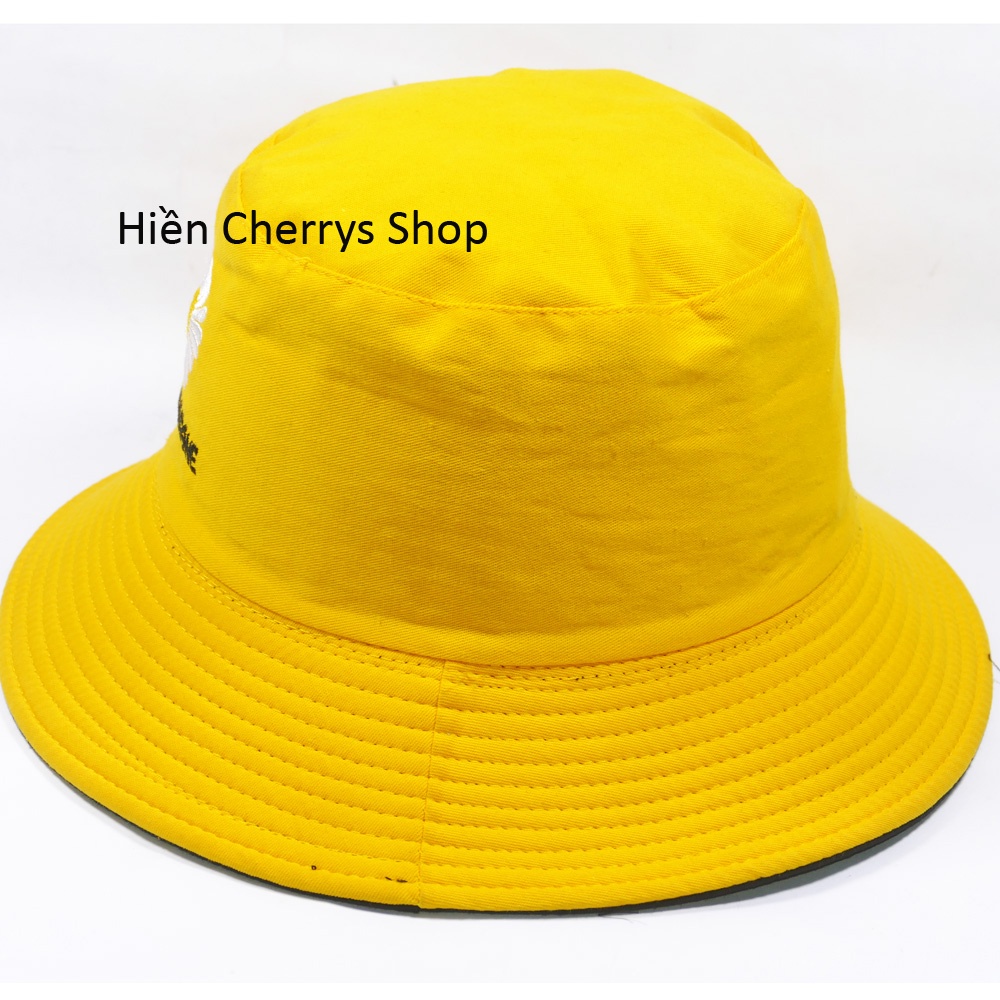 Nón bucket 2 mặt thêu hình NY &amp; Hoa cúc độc đáo thích hợp cho cả nam và nữ