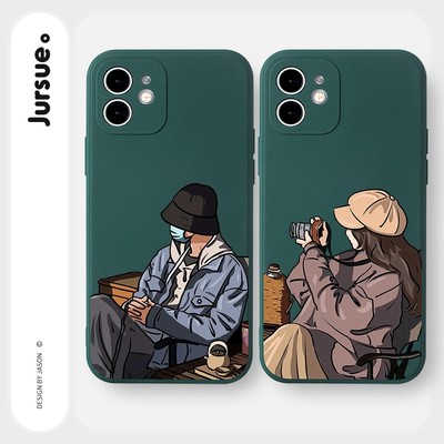 Ốp lưng JURSUE mềm hoạt hình cặp đôi dễ thương đẹp Cho iPhone 17 16 15 14 13 12 11 Pro Max SE 2020 X XR XS ip 8 7 Plus Y2259