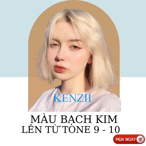 Thuốc Nhuộm Tóc Màu Vàng Bạch Kim 💝 Tặng Trợ Nhuộm 💝 KENZII Lên Từ Tone 9 - 10 ( Thuốc Nhuộm Tóc Bạch Kim )