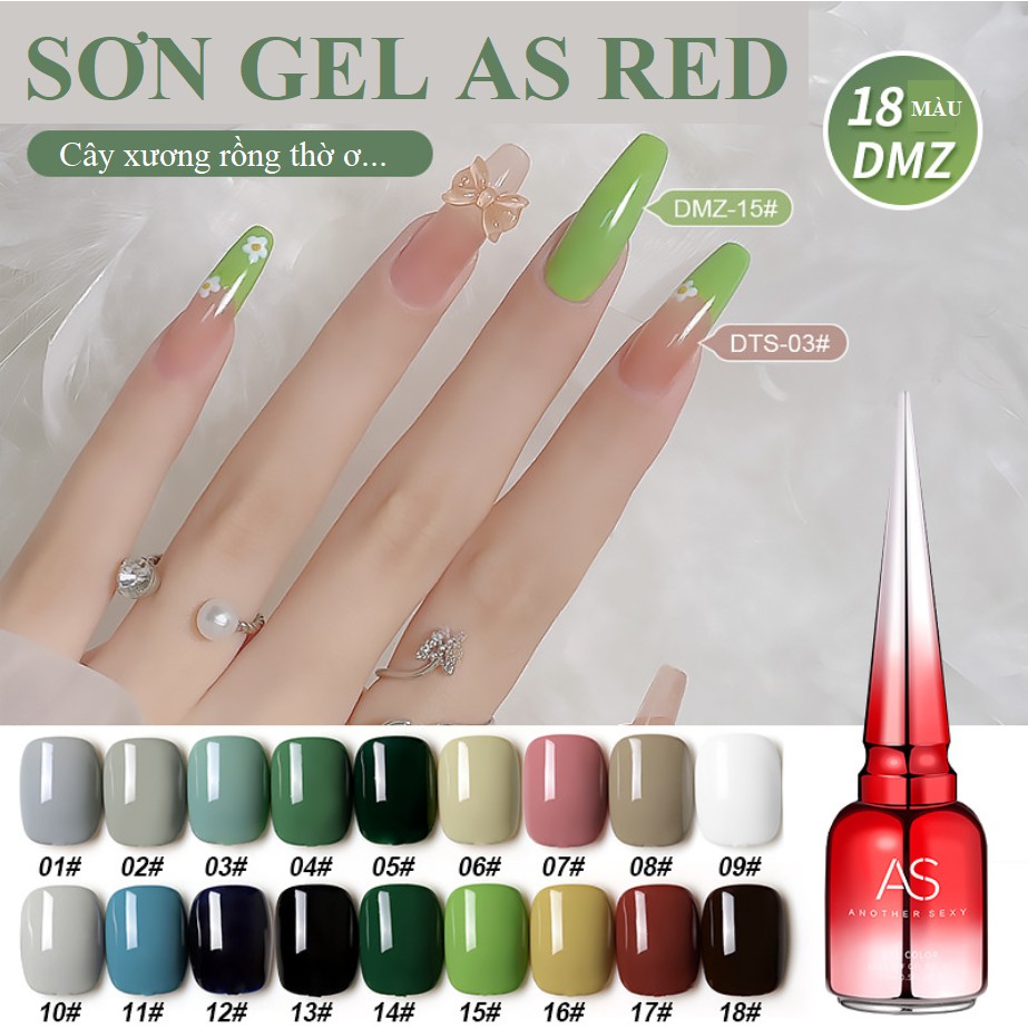 Sơn Gel AS RED | Mã DMZ | Xanh Lá Xám