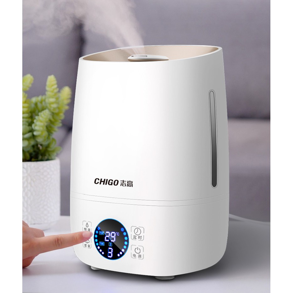 Máy Tạo Ẩm Không Khí Chigo 512 dung tích 4 lít máy có đồng hồ cảm biết độ ẩm - NENON