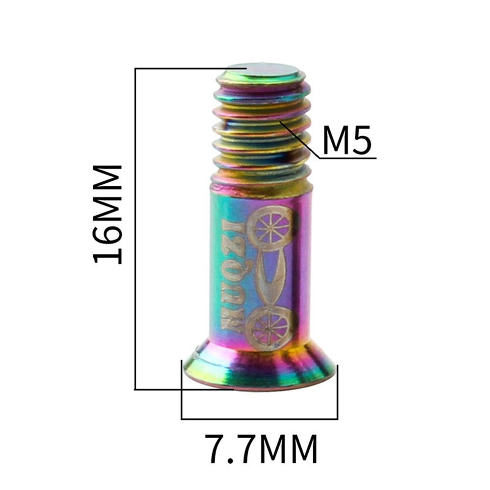 Bộ 1 / 2 cái ốc vít M5 16x7.7x5mm bằng hợp kim titan 4 màu chuyên dụng cho bánh xe đạp leo núi
