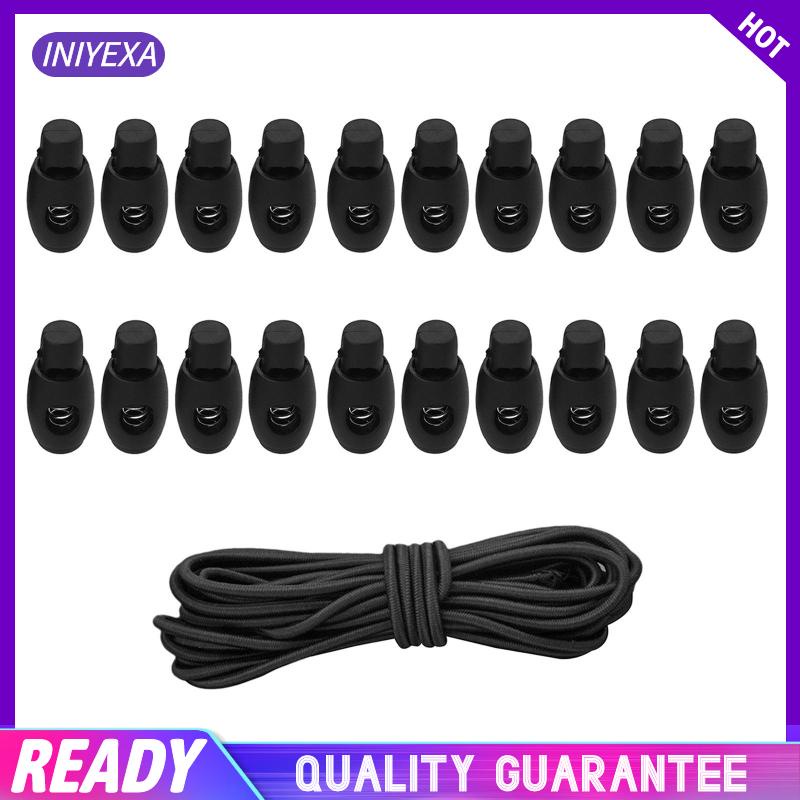 Set 20 Dụng Cụ Chặn Dây Lò Xo + Dây Co Giãn 10ft Cho Dây Rút / Quần Áo / Ba Lô / Túi Xách