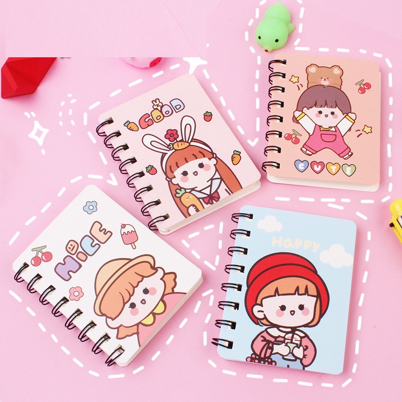 Sổ tay gáy xoắn 80 trang dùng viết ghi chú nhiều mẫu bìa cute