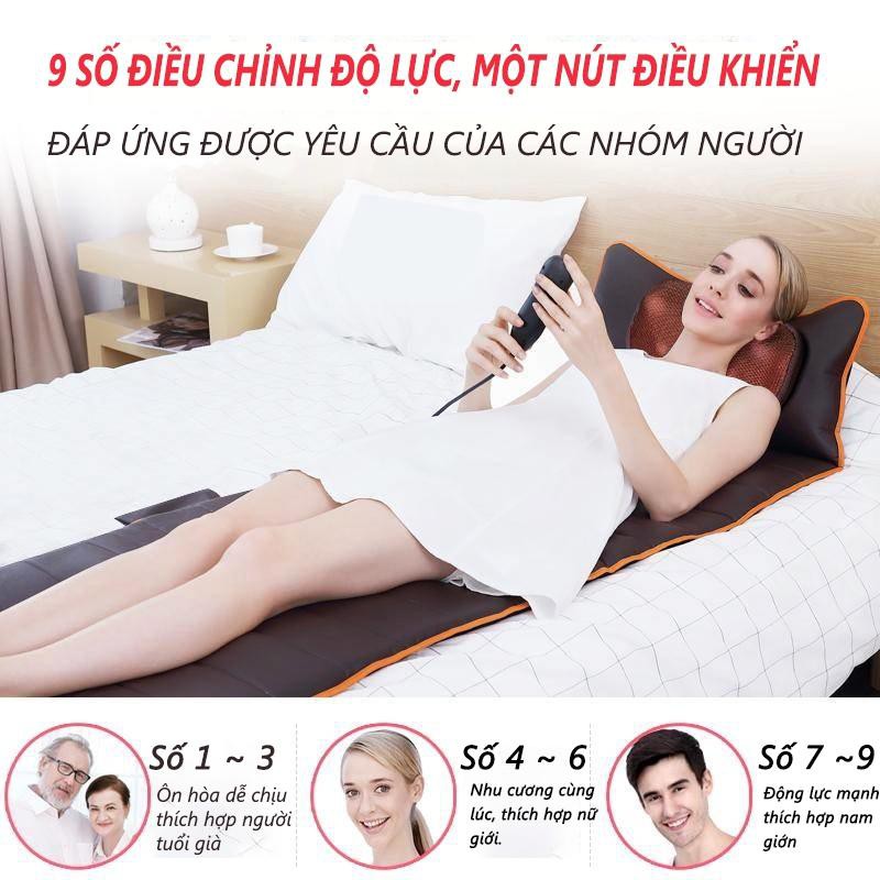 Đệm massage gia đình, đệm massage toàn thân vai gáy, lưng, hông đa chức năng Đệm ghế tựa lưng dành cho người lớn tuổi