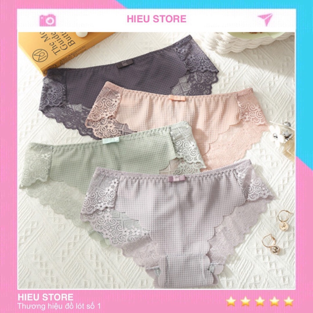 Quần Lót Nữ Ren Lưới Thoáng Mát, Quần Chíp Phối Ren Sexy Quyến Rũ Tôn Dáng Cực Xinh Hieu Store24h - 2212
